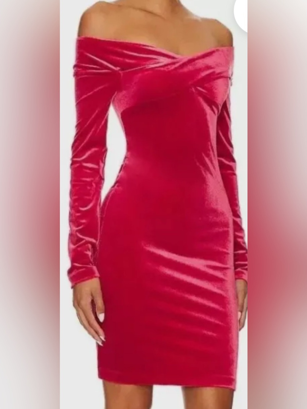 NWT M Steve Madden Off-Shoulder Velvet Alaura mini  Dress - Red
